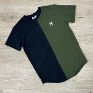 Forever Original Black Green Split Short Sleeve Tee